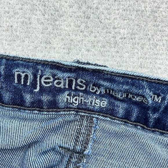 Maurices Jeans Women 4 Straight Leg High Rise Cargo Pockets Relaxed Fit Baggy - Picture 3 of 12